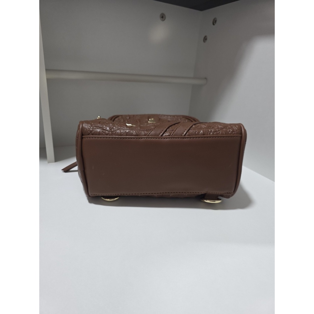 Tote & Carry Caramel Brown Croc Embossed Mini Backpack Purse Gold‎ Hardware NWT - Picture 6 of 14